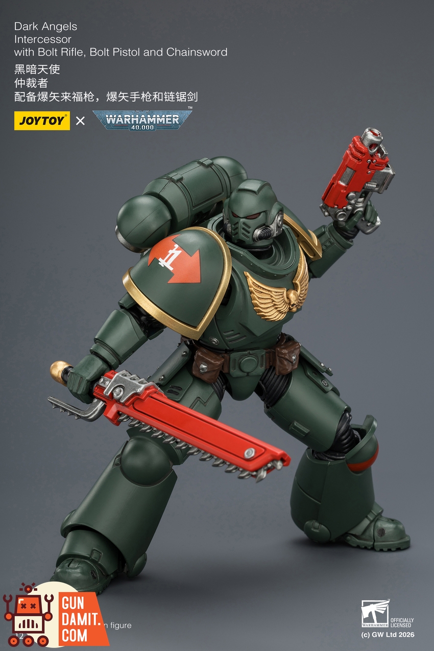 JoyToy JT03868 1/18 Warhammer 40K Dark Angels Intercessor with Bolt Rifle, Bolt Pistol and Chainsword - View 9 JoyToy JT03868 1/18 Warhammer 40K Dark Angels Intercessor with Bolt Rifle, Bolt Pistol and Chainsword - View 9