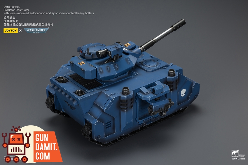 JoyToy JT04278 1/18 Warhammer 40K Ultramarines Predator Destructor with turret-mounted autocannon and sponson-mounted heavy bolters - View 10 JoyToy JT04278 1/18 Warhammer 40K Ultramarines Predator Destructor with turret-mounted autocannon and sponson-mounted heavy bolters - View 10