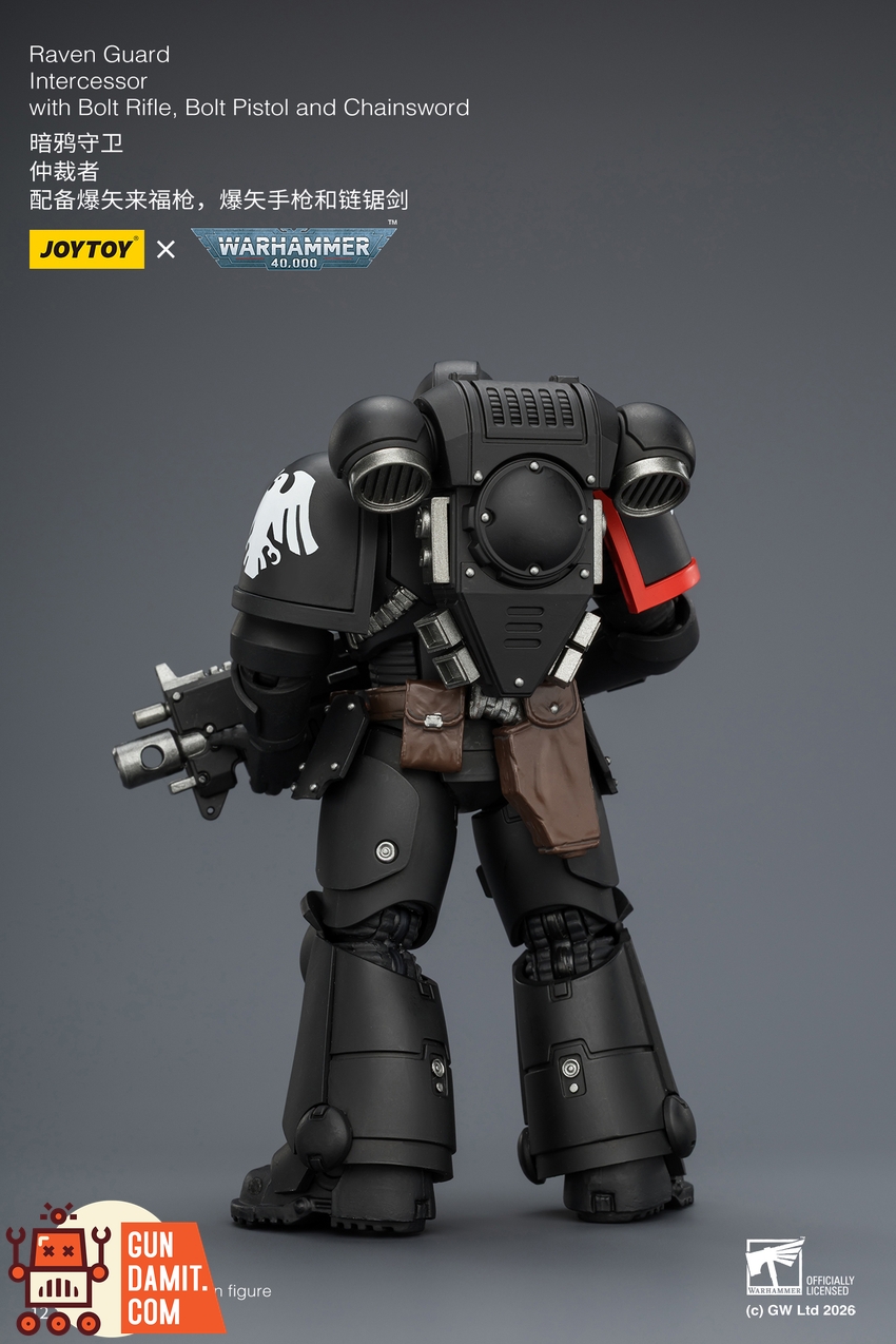 JoyToy JT03899 1/18 Warhammer 40K Raven Guard Intercessor with Bolt Rifle, Bolt Pistol and Chainsword - View 4 JoyToy JT03899 1/18 Warhammer 40K Raven Guard Intercessor with Bolt Rifle, Bolt Pistol and Chainsword - View 4