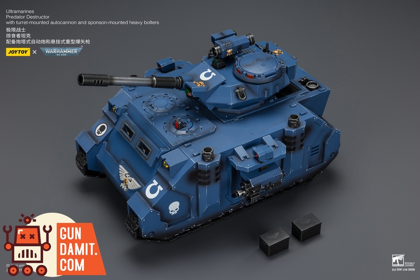 JoyToy JT04278 1/18 Warhammer 40K Ultramarines Predator Destructor with turret-mounted autocannon and sponson-mounted heavy bolters - View 38 JoyToy JT04278 1/18 Warhammer 40K Ultramarines Predator Destructor with turret-mounted autocannon and sponson-mounted heavy bolters - View 38