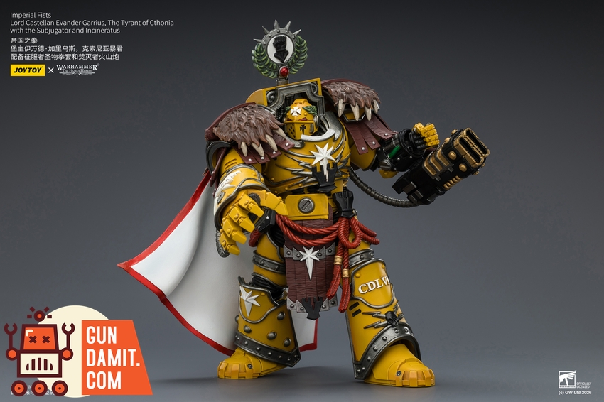 JoyToy JT04209 1/18 Warhammer The Horus Heresy Imperial Fists Lord Castellan Evander Garrius The Tyrant of Cthonia - View 8 JoyToy JT04209 1/18 Warhammer The Horus Heresy Imperial Fists Lord Castellan Evander Garrius The Tyrant of Cthonia - View 8
