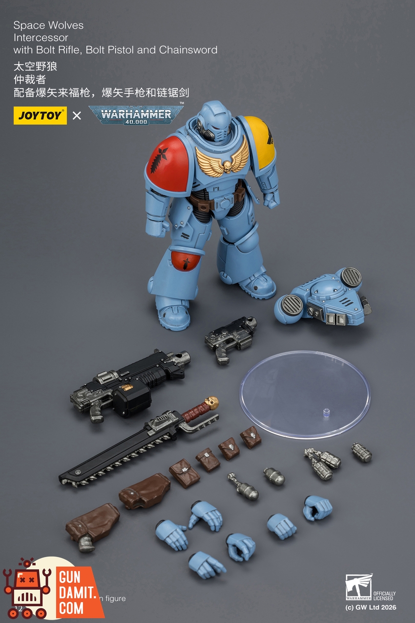JoyToy JT03851 1/18 Warhammer 40K Space Wolves Intercessor with Bolt Rifle, Bolt Pistol and Chainsword - View 10 JoyToy JT03851 1/18 Warhammer 40K Space Wolves Intercessor with Bolt Rifle, Bolt Pistol and Chainsword - View 10
