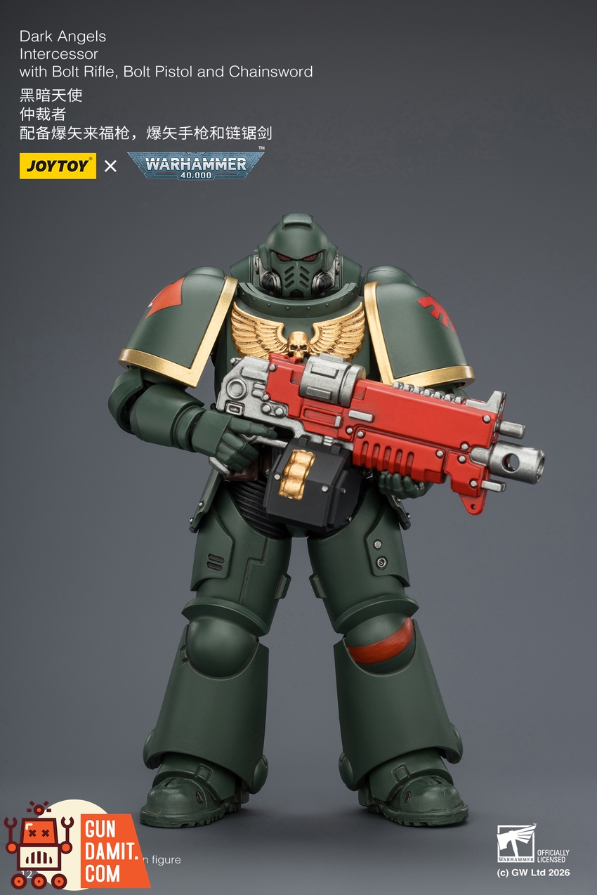 JoyToy JT03868 1/18 Warhammer 40K Dark Angels Intercessor with Bolt Rifle, Bolt Pistol and Chainsword - View 2 JoyToy JT03868 1/18 Warhammer 40K Dark Angels Intercessor with Bolt Rifle, Bolt Pistol and Chainsword - View 2
