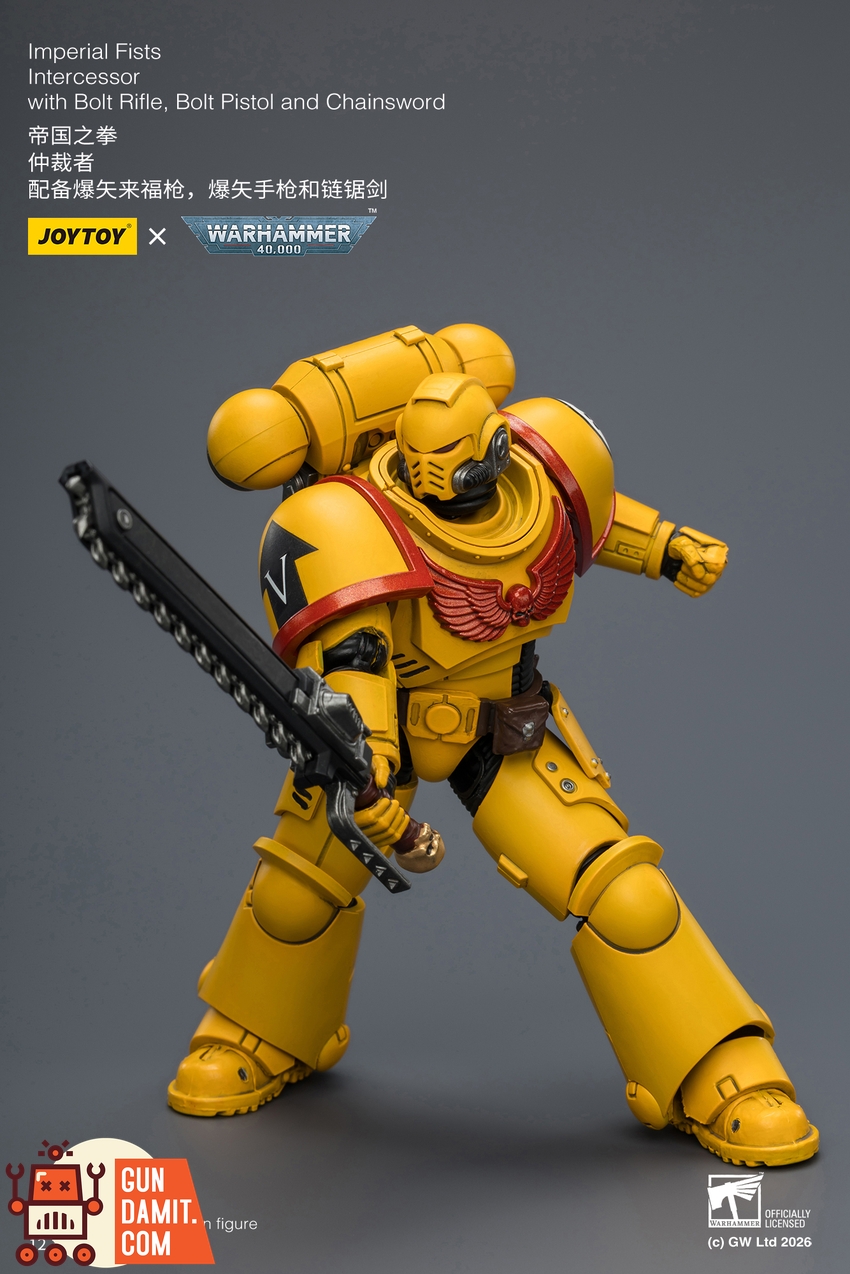 JoyToy JT03844 1/18 Warhammer 40K Imperial Fists Intercessor with Bolt Rifle, Bolt Pistol and Chainsword - View 9 JoyToy JT03844 1/18 Warhammer 40K Imperial Fists Intercessor with Bolt Rifle, Bolt Pistol and Chainsword - View 9