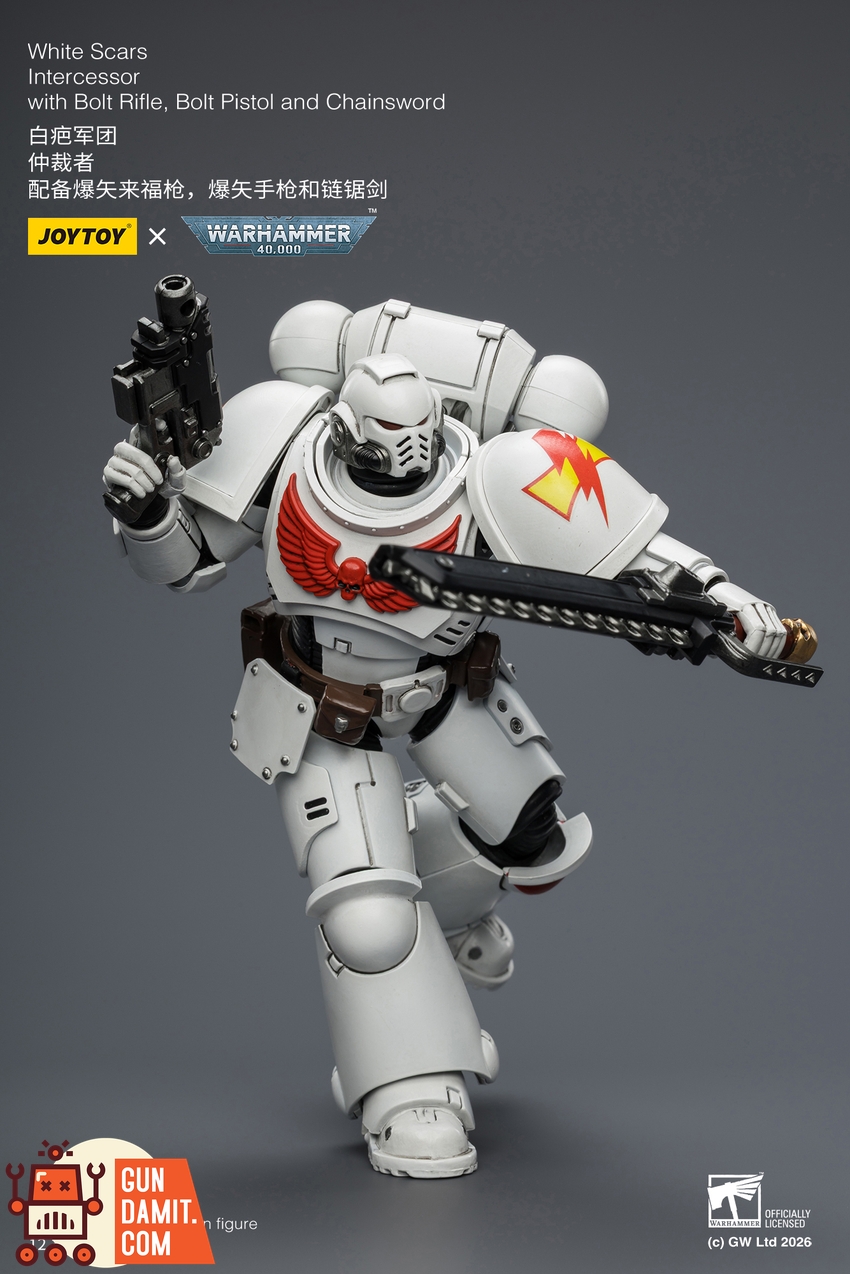 JoyToy JT03882 1/18 Warhammer 40K White Scars Intercessor with Bolt Rifle, Bolt Pistol and Chainsword - View 9 JoyToy JT03882 1/18 Warhammer 40K White Scars Intercessor with Bolt Rifle, Bolt Pistol and Chainsword - View 9
