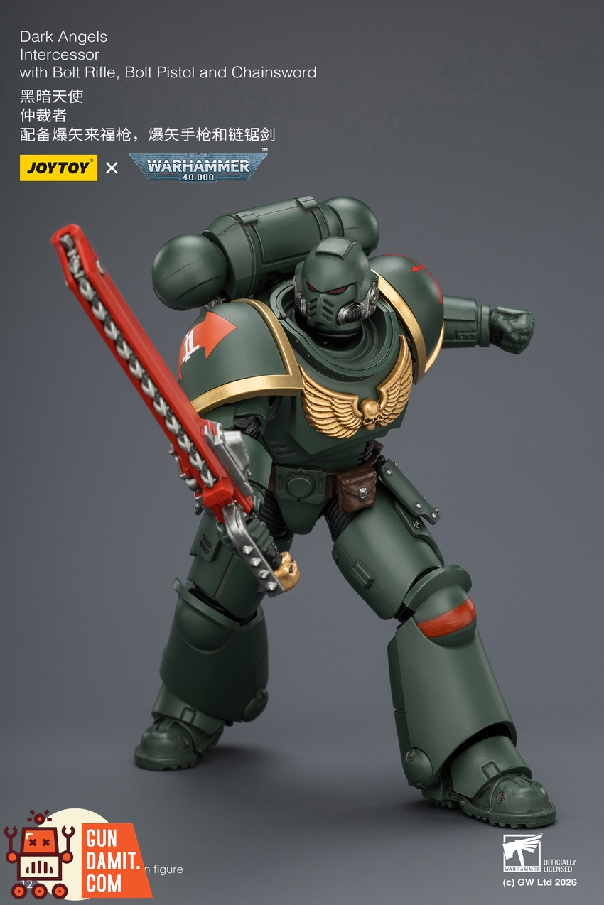 JoyToy JT03868 1/18 Warhammer 40K Dark Angels Intercessor with Bolt Rifle, Bolt Pistol and Chainsword - View 7 JoyToy JT03868 1/18 Warhammer 40K Dark Angels Intercessor with Bolt Rifle, Bolt Pistol and Chainsword - View 7