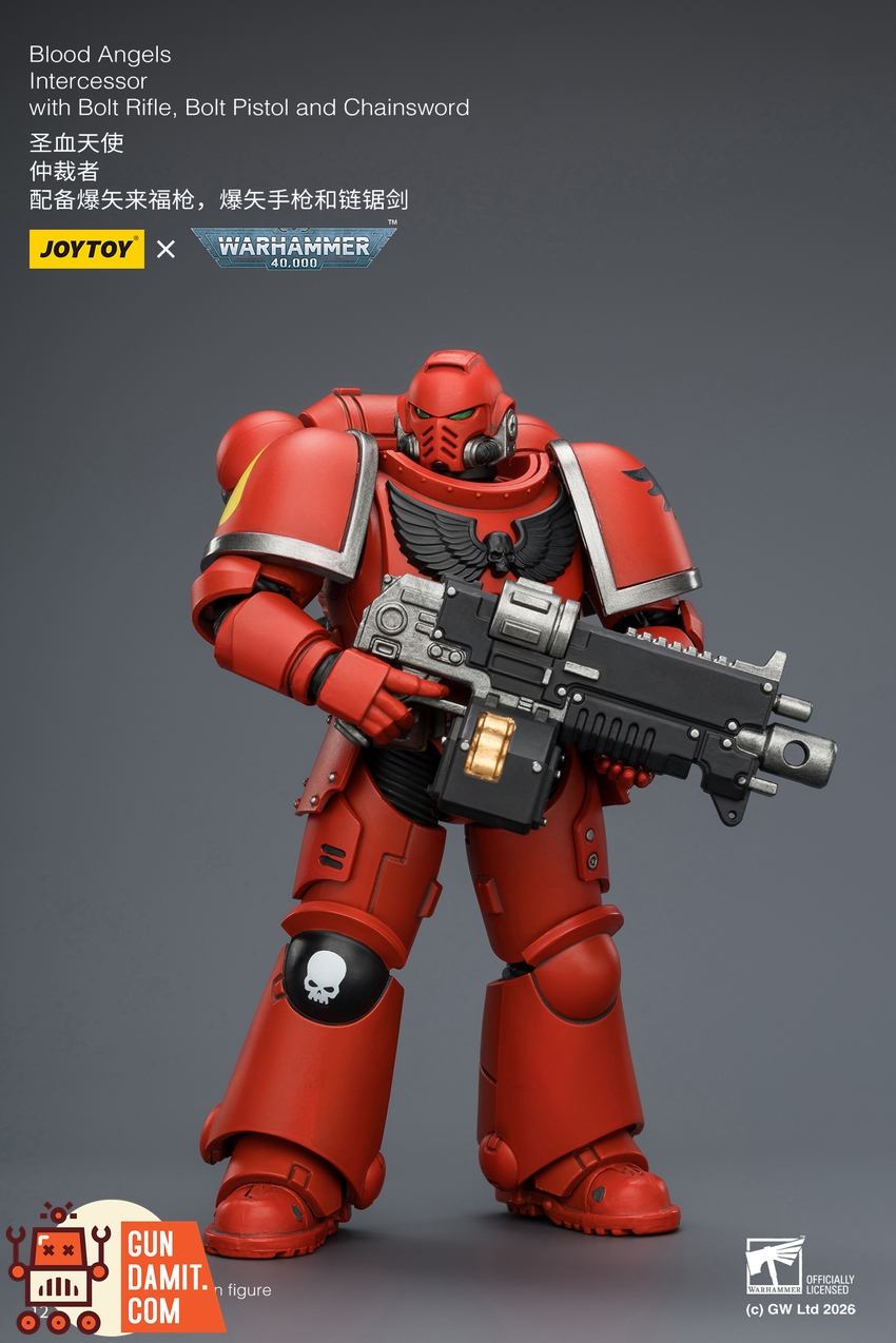 JoyToy JT03820 1/18 Warhammer 40K Blood Angels Intercessor with Bolt Rifle, Bolt Pistol and Chainsword - View 3 JoyToy JT03820 1/18 Warhammer 40K Blood Angels Intercessor with Bolt Rifle, Bolt Pistol and Chainsword - View 3