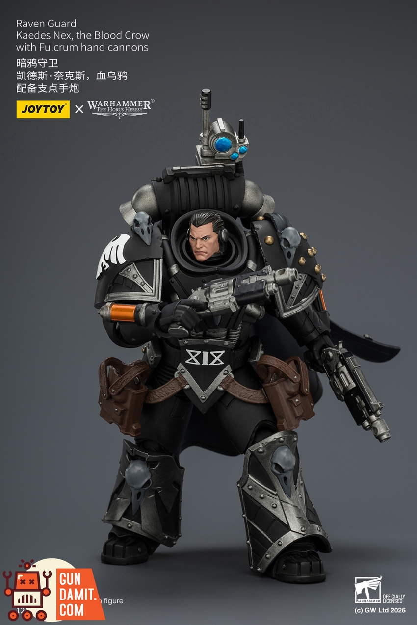 JoyToy JT04346 1/18 Warhammer The Horus Heresy Raven Guard Kaedes Nex, the Blood Crow with Fulcrum hand cannons - View 8 JoyToy JT04346 1/18 Warhammer The Horus Heresy Raven Guard Kaedes Nex, the Blood Crow with Fulcrum hand cannons - View 8