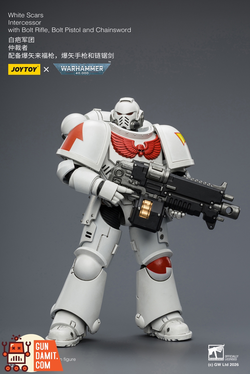 JoyToy JT03882 1/18 Warhammer 40K White Scars Intercessor with Bolt Rifle, Bolt Pistol and Chainsword - View 3 JoyToy JT03882 1/18 Warhammer 40K White Scars Intercessor with Bolt Rifle, Bolt Pistol and Chainsword - View 3