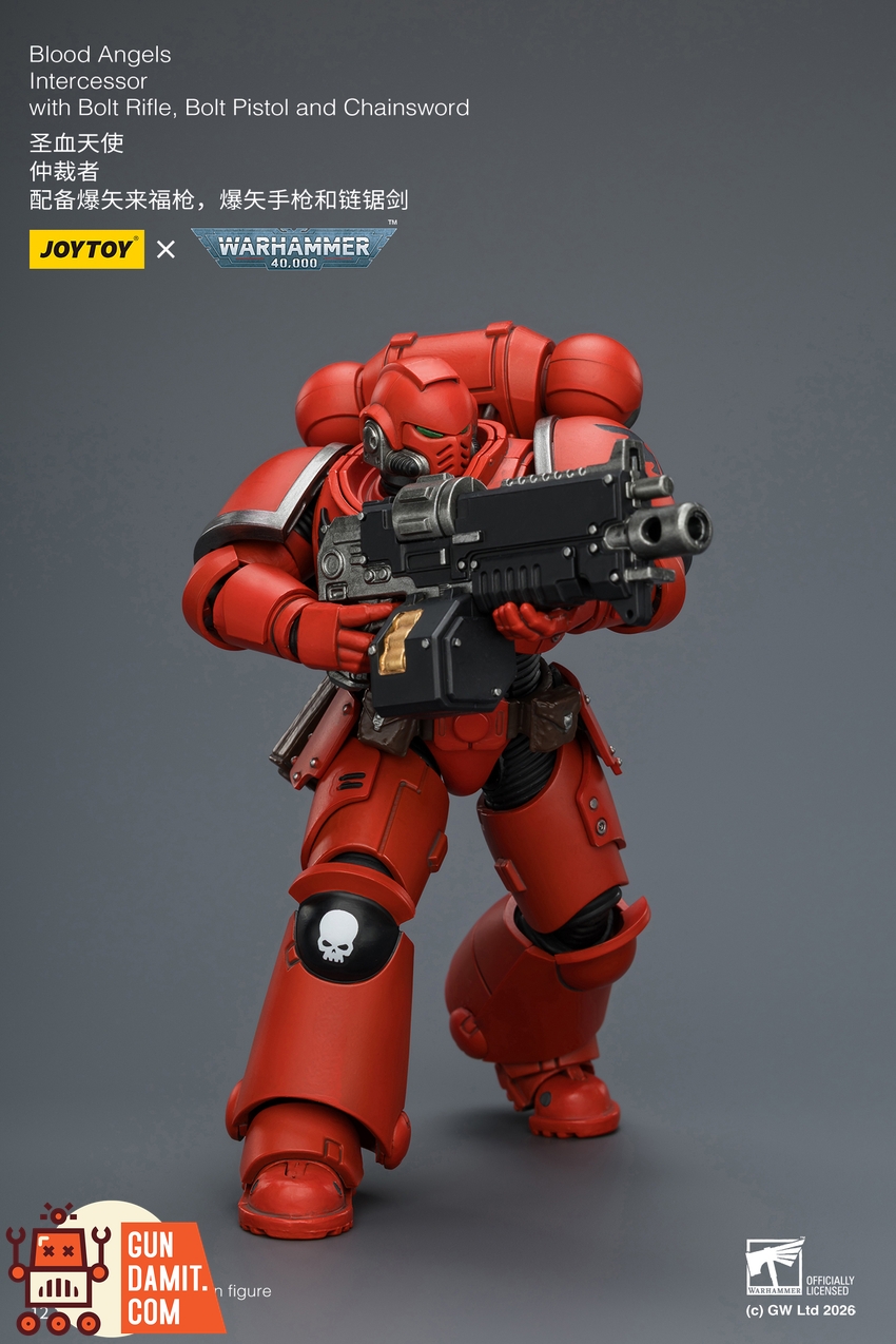 JoyToy JT03820 1/18 Warhammer 40K Blood Angels Intercessor with Bolt Rifle, Bolt Pistol and Chainsword - View 8 JoyToy JT03820 1/18 Warhammer 40K Blood Angels Intercessor with Bolt Rifle, Bolt Pistol and Chainsword - View 8
