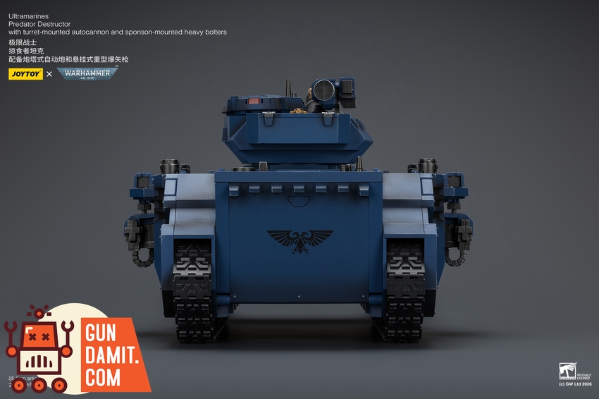 JoyToy JT04278 1/18 Warhammer 40K Ultramarines Predator Destructor with turret-mounted autocannon and sponson-mounted heavy bolters - View 5 JoyToy JT04278 1/18 Warhammer 40K Ultramarines Predator Destructor with turret-mounted autocannon and sponson-mounted heavy bolters - View 5