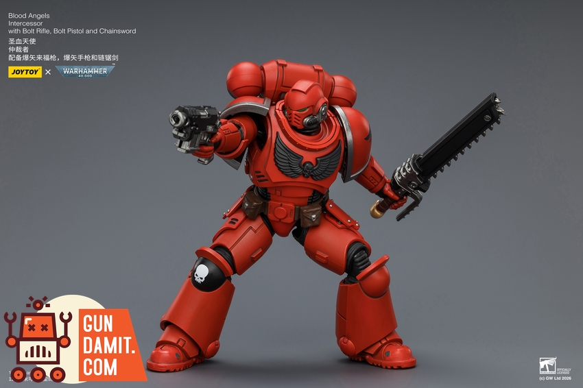 JoyToy JT03820 1/18 Warhammer 40K Blood Angels Intercessor with Bolt Rifle, Bolt Pistol and Chainsword - View 9 JoyToy JT03820 1/18 Warhammer 40K Blood Angels Intercessor with Bolt Rifle, Bolt Pistol and Chainsword - View 9