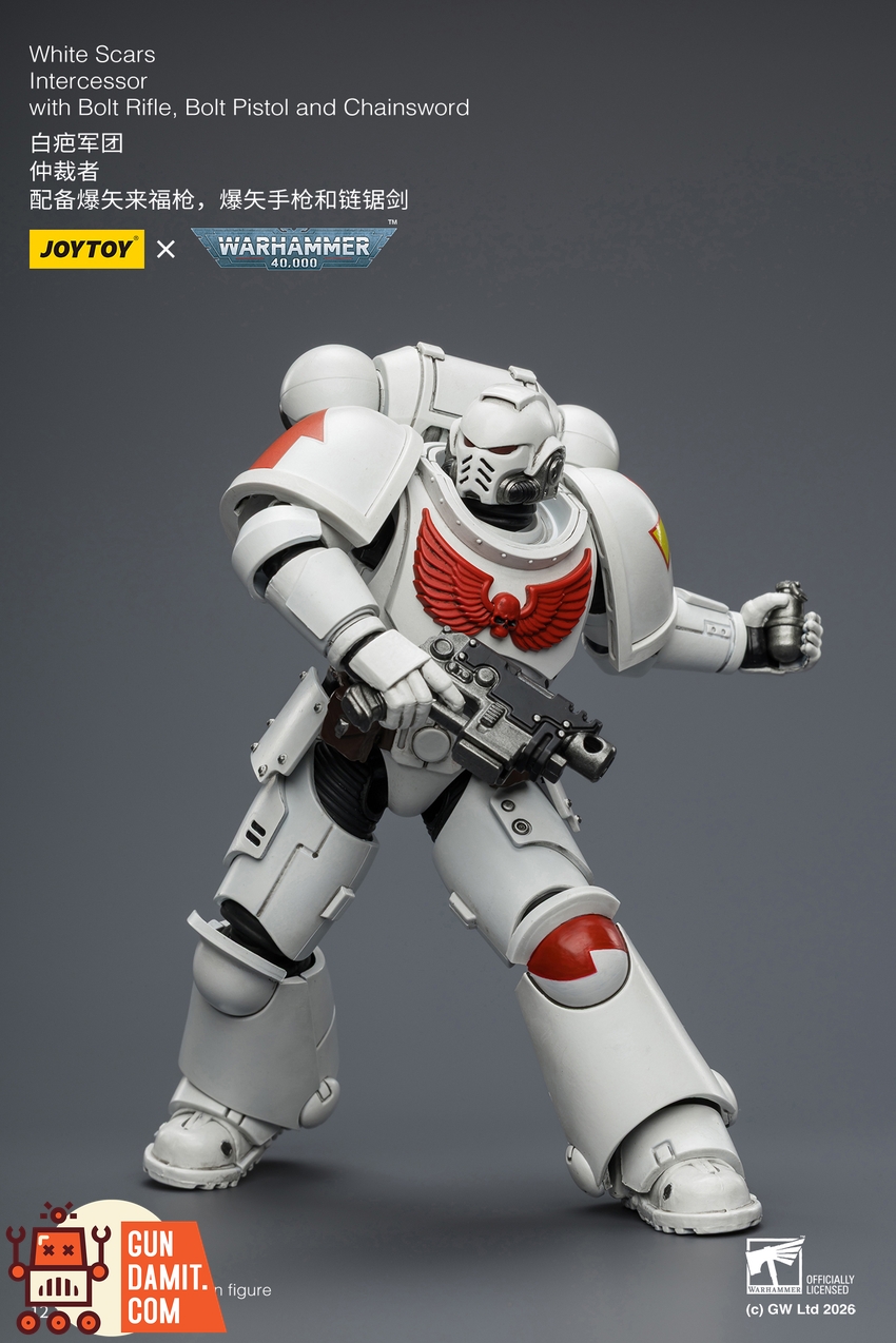 JoyToy JT03882 1/18 Warhammer 40K White Scars Intercessor with Bolt Rifle, Bolt Pistol and Chainsword - View 7 JoyToy JT03882 1/18 Warhammer 40K White Scars Intercessor with Bolt Rifle, Bolt Pistol and Chainsword - View 7