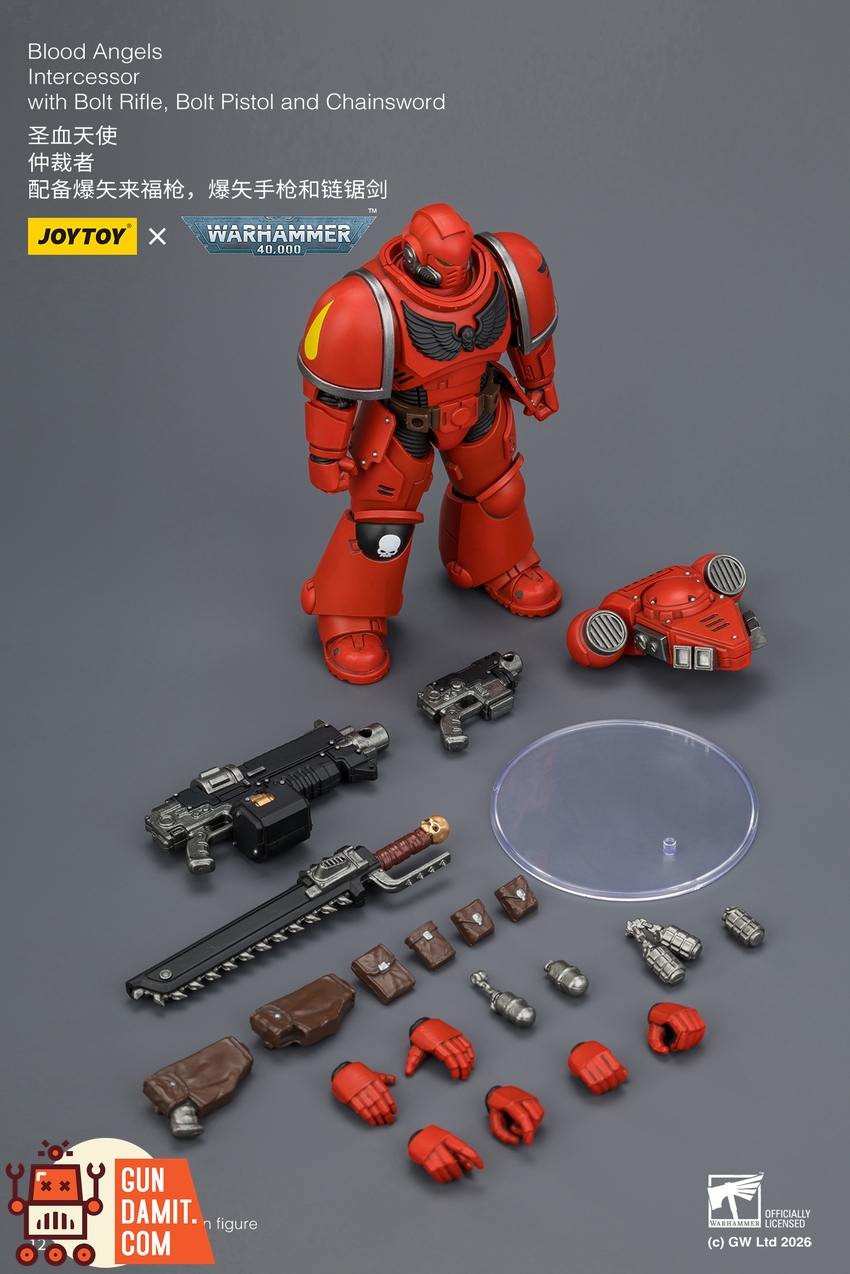 JoyToy JT03820 1/18 Warhammer 40K Blood Angels Intercessor with Bolt Rifle, Bolt Pistol and Chainsword - View 10 JoyToy JT03820 1/18 Warhammer 40K Blood Angels Intercessor with Bolt Rifle, Bolt Pistol and Chainsword - View 10
