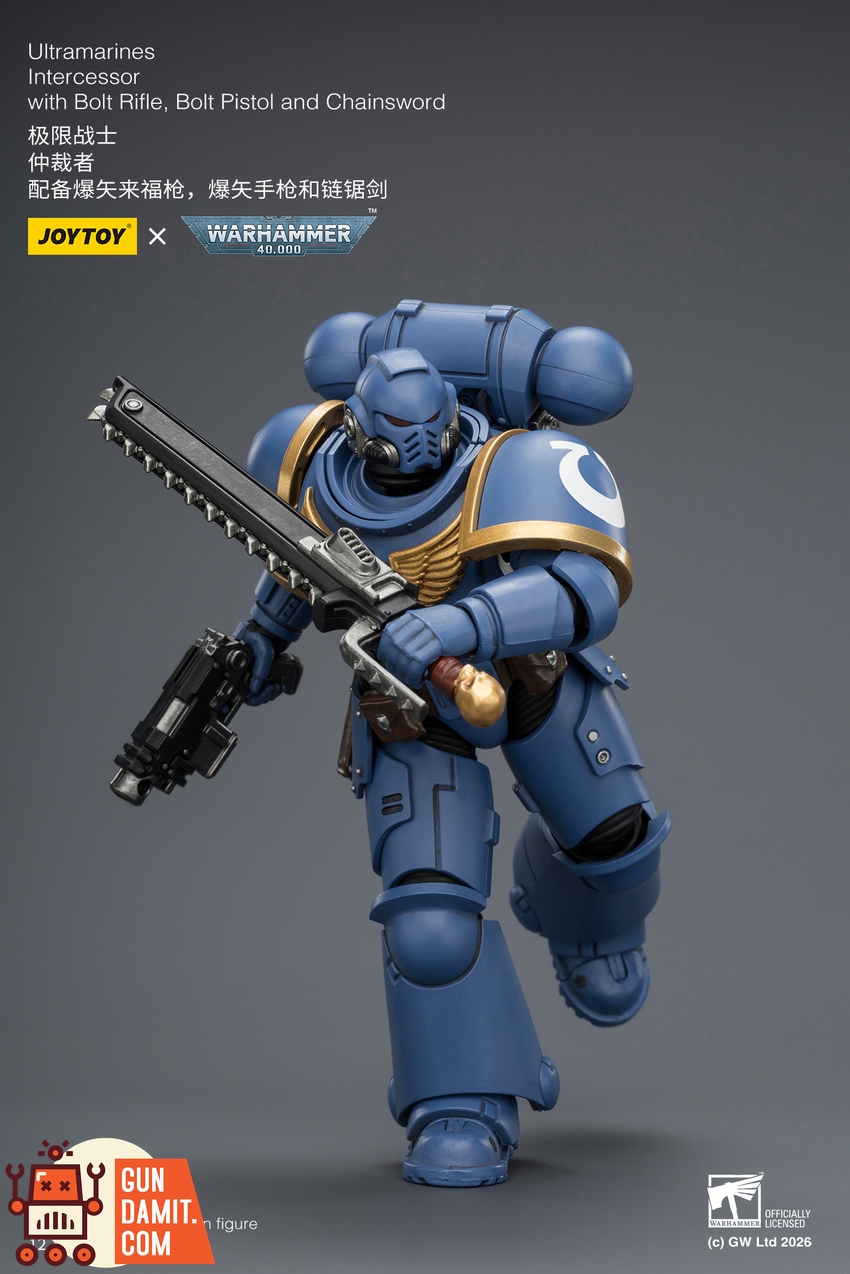 JoyToy JT03813 1/18 Warhammer 40K Ultramarines Intercessor with Bolt Rifle, Bolt Pistol and Chainsword - View 8 JoyToy JT03813 1/18 Warhammer 40K Ultramarines Intercessor with Bolt Rifle, Bolt Pistol and Chainsword - View 8