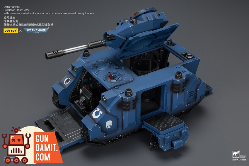 JoyToy JT04278 1/18 Warhammer 40K Ultramarines Predator Destructor with turret-mounted autocannon and sponson-mounted heavy bolters - View 39 JoyToy JT04278 1/18 Warhammer 40K Ultramarines Predator Destructor with turret-mounted autocannon and sponson-mounted heavy bolters - View 39
