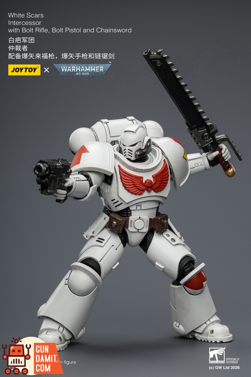 JoyToy JT03882 1/18 Warhammer 40K White Scars Intercessor with Bolt Rifle, Bolt Pistol and Chainsword - View 8 JoyToy JT03882 1/18 Warhammer 40K White Scars Intercessor with Bolt Rifle, Bolt Pistol and Chainsword - View 8