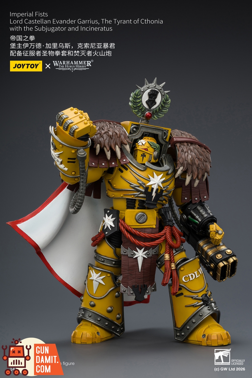 JoyToy JT04209 1/18 Warhammer The Horus Heresy Imperial Fists Lord Castellan Evander Garrius The Tyrant of Cthonia - View 5 JoyToy JT04209 1/18 Warhammer The Horus Heresy Imperial Fists Lord Castellan Evander Garrius The Tyrant of Cthonia - View 5
