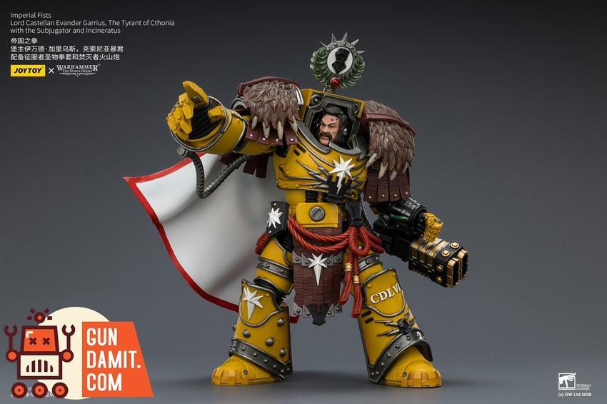 JoyToy JT04209 1/18 Warhammer The Horus Heresy Imperial Fists Lord Castellan Evander Garrius The Tyrant of Cthonia - View 9 JoyToy JT04209 1/18 Warhammer The Horus Heresy Imperial Fists Lord Castellan Evander Garrius The Tyrant of Cthonia - View 9