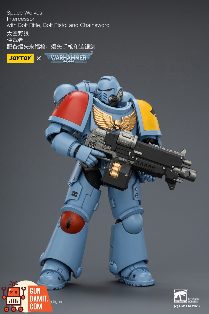JoyToy JT03851 1/18 Warhammer 40K Space Wolves Intercessor with Bolt Rifle, Bolt Pistol and Chainsword - View 3 JoyToy JT03851 1/18 Warhammer 40K Space Wolves Intercessor with Bolt Rifle, Bolt Pistol and Chainsword - View 3