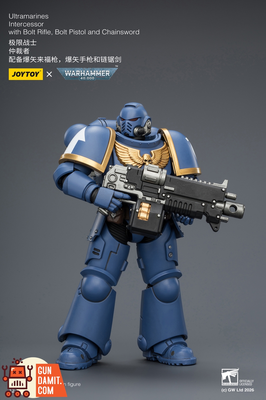 JoyToy JT03813 1/18 Warhammer 40K Ultramarines Intercessor with Bolt Rifle, Bolt Pistol and Chainsword - View 3 JoyToy JT03813 1/18 Warhammer 40K Ultramarines Intercessor with Bolt Rifle, Bolt Pistol and Chainsword - View 3