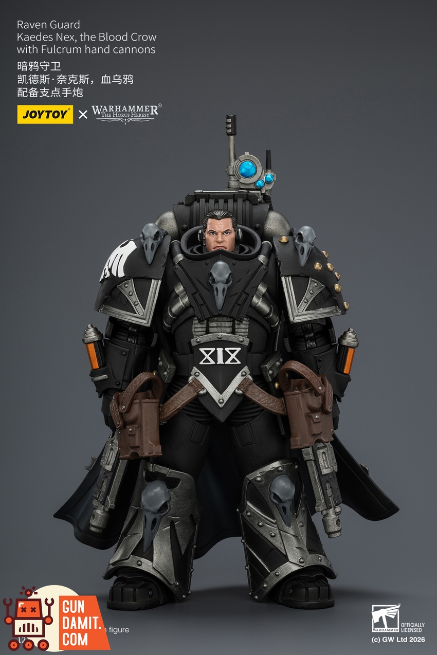 JoyToy JT04346 1/18 Warhammer The Horus Heresy Raven Guard Kaedes Nex, the Blood Crow with Fulcrum hand cannons - View 2 JoyToy JT04346 1/18 Warhammer The Horus Heresy Raven Guard Kaedes Nex, the Blood Crow with Fulcrum hand cannons - View 2