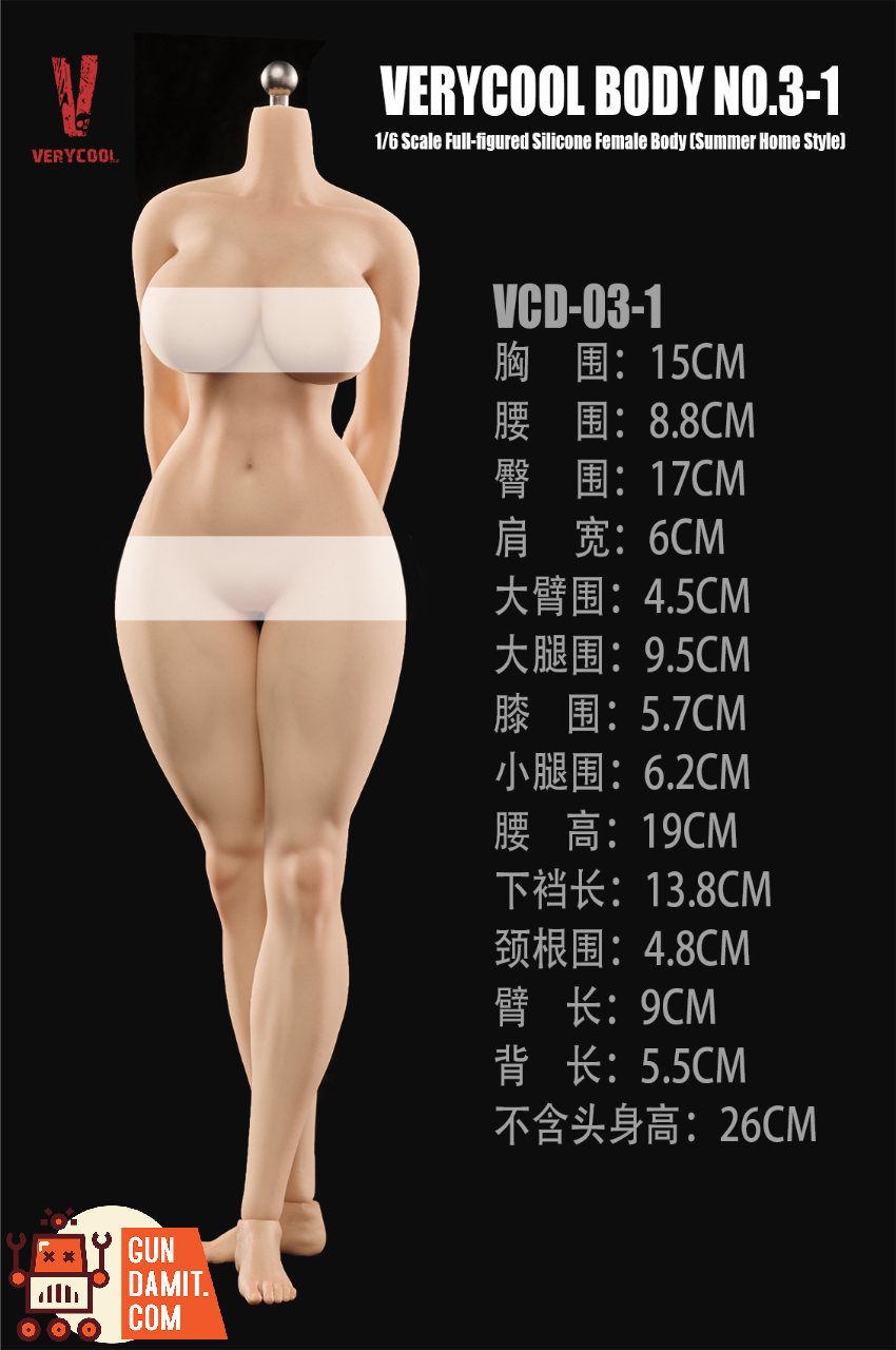 Verycool 1/6 VCD-03-1A Body No.3 Silicone Female Body Full-Figured Fair Complexion Summer Loungewear Ver. - View 14 Verycool 1/6 VCD-03-1A Body No.3 Silicone Female Body Full-Figured Fair Complexion Summer Loungewear Ver. - View 14