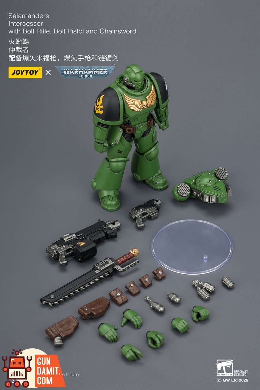 JoyToy JT03875 1/18 Warhammer 40K Salamanders Intercessor with Bolt Rifle, Bolt Pistol and Chainsword - View 10 JoyToy JT03875 1/18 Warhammer 40K Salamanders Intercessor with Bolt Rifle, Bolt Pistol and Chainsword - View 10