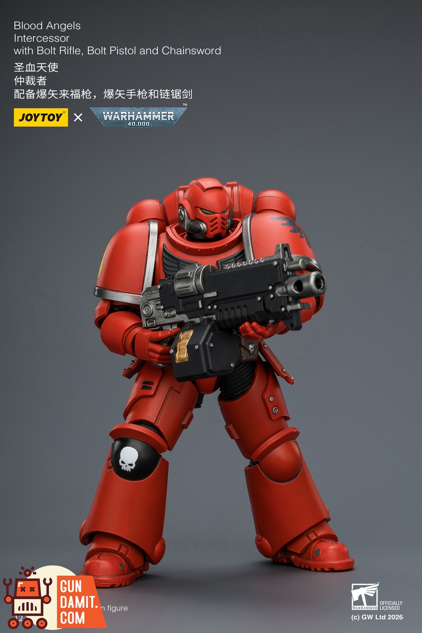 JoyToy JT03820 1/18 Warhammer 40K Blood Angels Intercessor with Bolt Rifle, Bolt Pistol and Chainsword - View 5 JoyToy JT03820 1/18 Warhammer 40K Blood Angels Intercessor with Bolt Rifle, Bolt Pistol and Chainsword - View 5