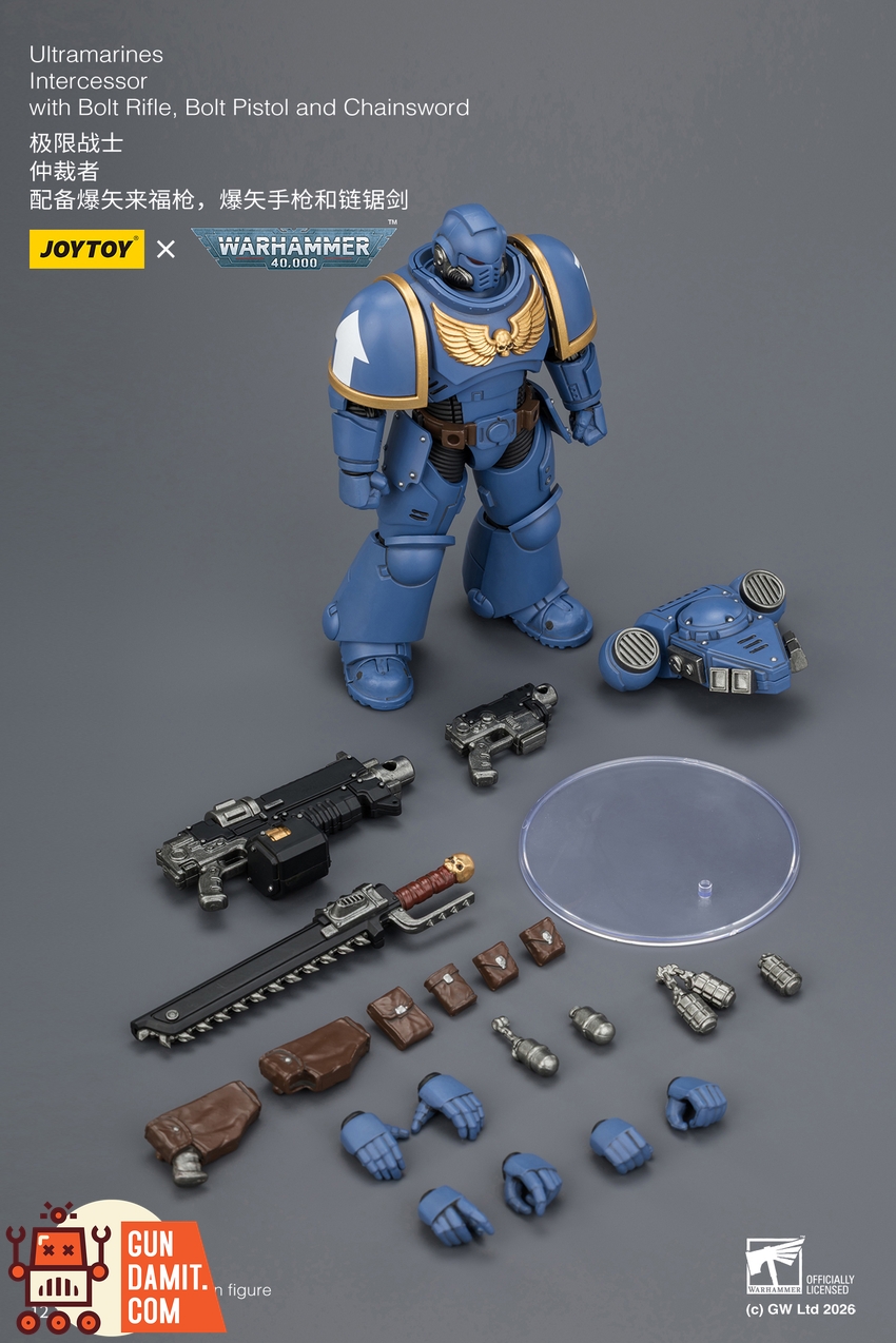 JoyToy JT03813 1/18 Warhammer 40K Ultramarines Intercessor with Bolt Rifle, Bolt Pistol and Chainsword - View 10 JoyToy JT03813 1/18 Warhammer 40K Ultramarines Intercessor with Bolt Rifle, Bolt Pistol and Chainsword - View 10