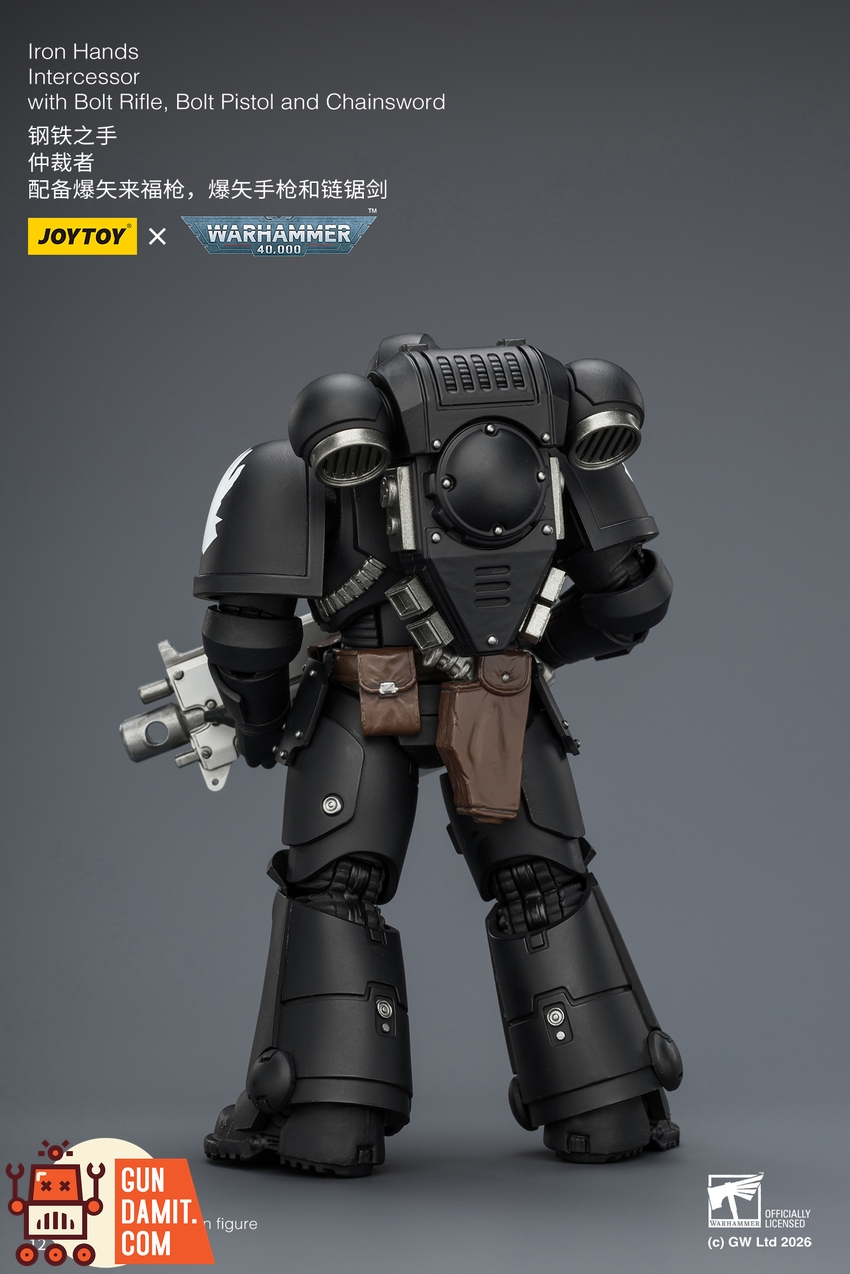 JoyToy JT03837 1/18 Warhammer 40K Iron Hands Intercessor with Bolt Rifle, Bolt Pistol and Chainsword - View 4 JoyToy JT03837 1/18 Warhammer 40K Iron Hands Intercessor with Bolt Rifle, Bolt Pistol and Chainsword - View 4