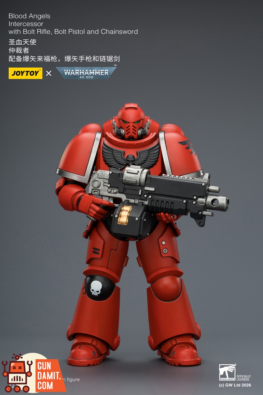 JoyToy JT03820 1/18 Warhammer 40K Blood Angels Intercessor with Bolt Rifle, Bolt Pistol and Chainsword - View 2 JoyToy JT03820 1/18 Warhammer 40K Blood Angels Intercessor with Bolt Rifle, Bolt Pistol and Chainsword - View 2