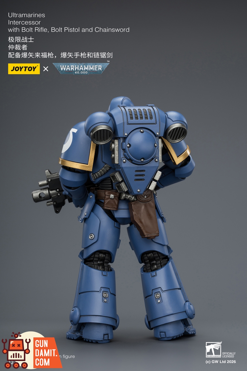 JoyToy JT03813 1/18 Warhammer 40K Ultramarines Intercessor with Bolt Rifle, Bolt Pistol and Chainsword - View 4 JoyToy JT03813 1/18 Warhammer 40K Ultramarines Intercessor with Bolt Rifle, Bolt Pistol and Chainsword - View 4