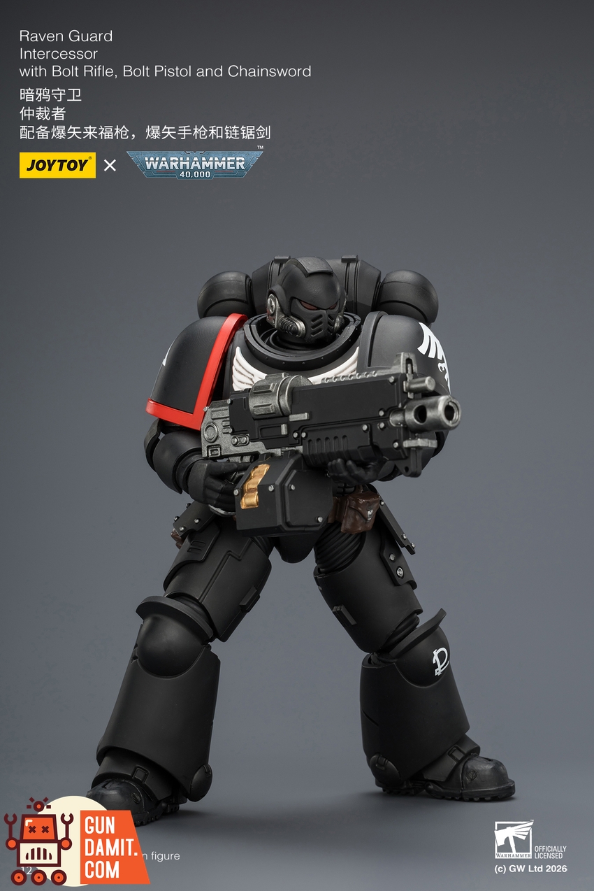 JoyToy JT03899 1/18 Warhammer 40K Raven Guard Intercessor with Bolt Rifle, Bolt Pistol and Chainsword - View 5 JoyToy JT03899 1/18 Warhammer 40K Raven Guard Intercessor with Bolt Rifle, Bolt Pistol and Chainsword - View 5