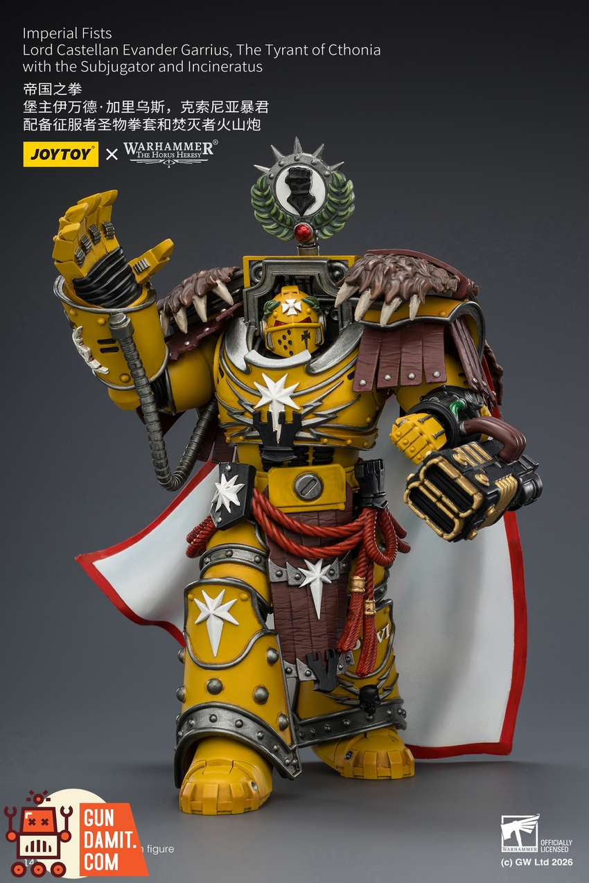 JoyToy JT04209 1/18 Warhammer The Horus Heresy Imperial Fists Lord Castellan Evander Garrius The Tyrant of Cthonia - View 7 JoyToy JT04209 1/18 Warhammer The Horus Heresy Imperial Fists Lord Castellan Evander Garrius The Tyrant of Cthonia - View 7