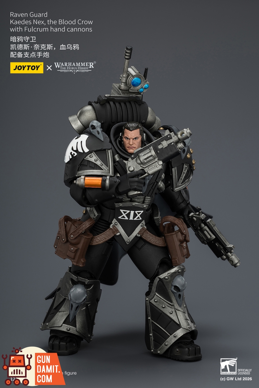 JoyToy JT04346 1/18 Warhammer The Horus Heresy Raven Guard Kaedes Nex, the Blood Crow with Fulcrum hand cannons - View 9 JoyToy JT04346 1/18 Warhammer The Horus Heresy Raven Guard Kaedes Nex, the Blood Crow with Fulcrum hand cannons - View 9