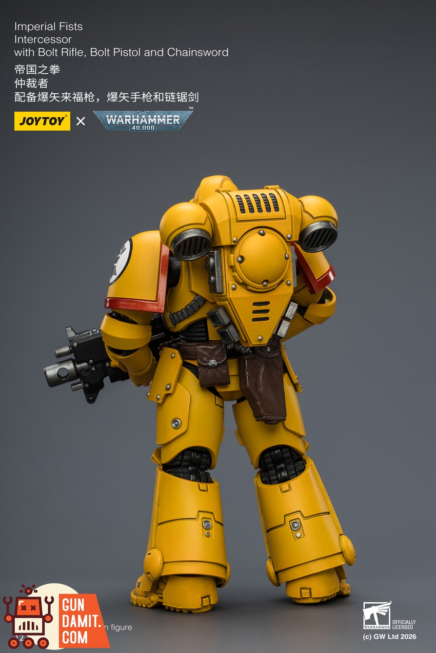 JoyToy JT03844 1/18 Warhammer 40K Imperial Fists Intercessor with Bolt Rifle, Bolt Pistol and Chainsword - View 4 JoyToy JT03844 1/18 Warhammer 40K Imperial Fists Intercessor with Bolt Rifle, Bolt Pistol and Chainsword - View 4