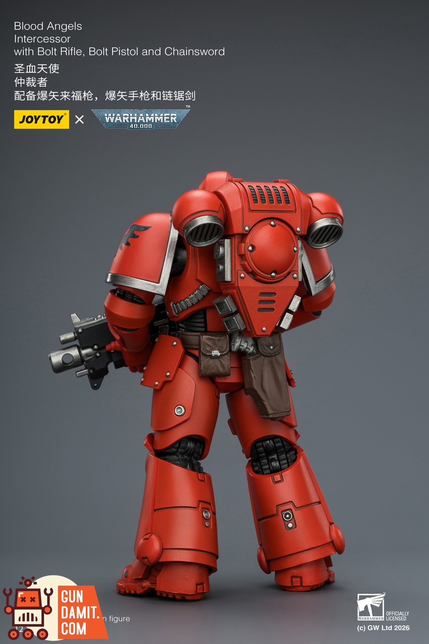 JoyToy JT03820 1/18 Warhammer 40K Blood Angels Intercessor with Bolt Rifle, Bolt Pistol and Chainsword - View 4 JoyToy JT03820 1/18 Warhammer 40K Blood Angels Intercessor with Bolt Rifle, Bolt Pistol and Chainsword - View 4