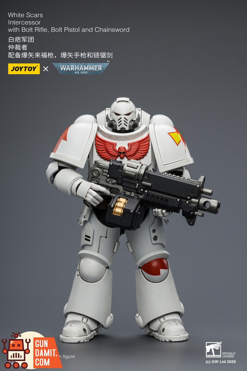 JoyToy JT03882 1/18 Warhammer 40K White Scars Intercessor with Bolt Rifle, Bolt Pistol and Chainsword - View 2 JoyToy JT03882 1/18 Warhammer 40K White Scars Intercessor with Bolt Rifle, Bolt Pistol and Chainsword - View 2