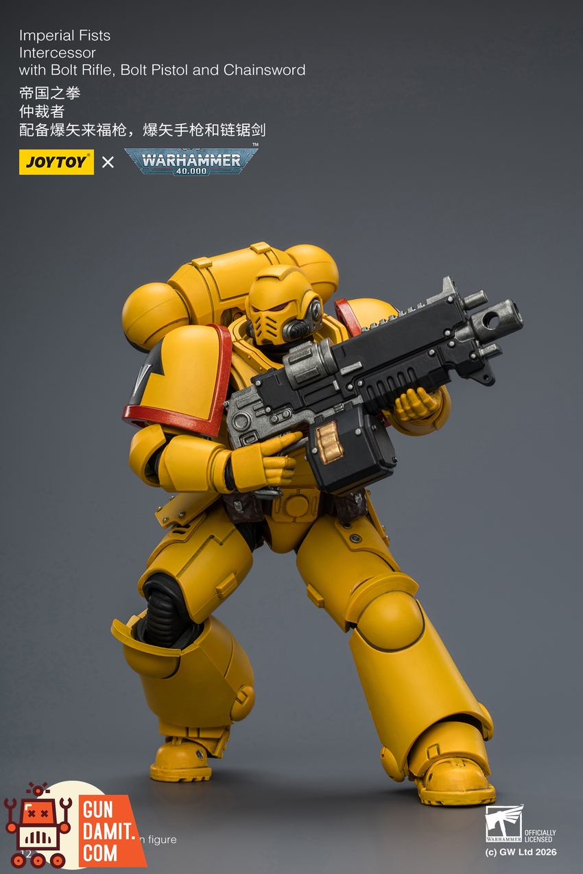 JoyToy JT03844 1/18 Warhammer 40K Imperial Fists Intercessor with Bolt Rifle, Bolt Pistol and Chainsword - View 6 JoyToy JT03844 1/18 Warhammer 40K Imperial Fists Intercessor with Bolt Rifle, Bolt Pistol and Chainsword - View 6