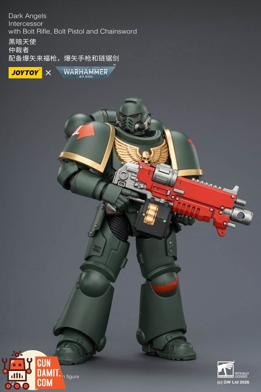 JoyToy JT03868 1/18 Warhammer 40K Dark Angels Intercessor with Bolt Rifle, Bolt Pistol and Chainsword - View 3 JoyToy JT03868 1/18 Warhammer 40K Dark Angels Intercessor with Bolt Rifle, Bolt Pistol and Chainsword - View 3