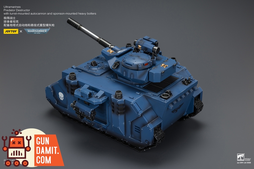 JoyToy JT04278 1/18 Warhammer 40K Ultramarines Predator Destructor with turret-mounted autocannon and sponson-mounted heavy bolters - View 9 JoyToy JT04278 1/18 Warhammer 40K Ultramarines Predator Destructor with turret-mounted autocannon and sponson-mounted heavy bolters - View 9