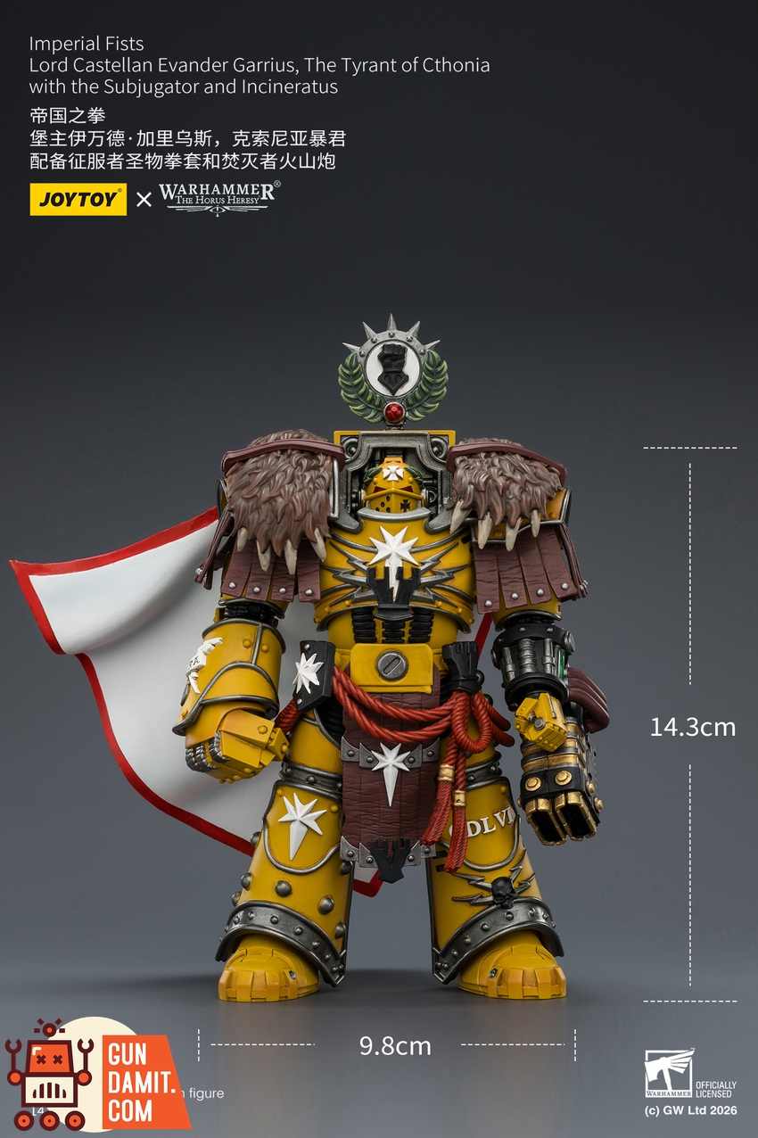 JoyToy JT04209 1/18 Warhammer The Horus Heresy Imperial Fists Lord Castellan Evander Garrius The Tyrant of Cthonia - View 10 JoyToy JT04209 1/18 Warhammer The Horus Heresy Imperial Fists Lord Castellan Evander Garrius The Tyrant of Cthonia - View 10