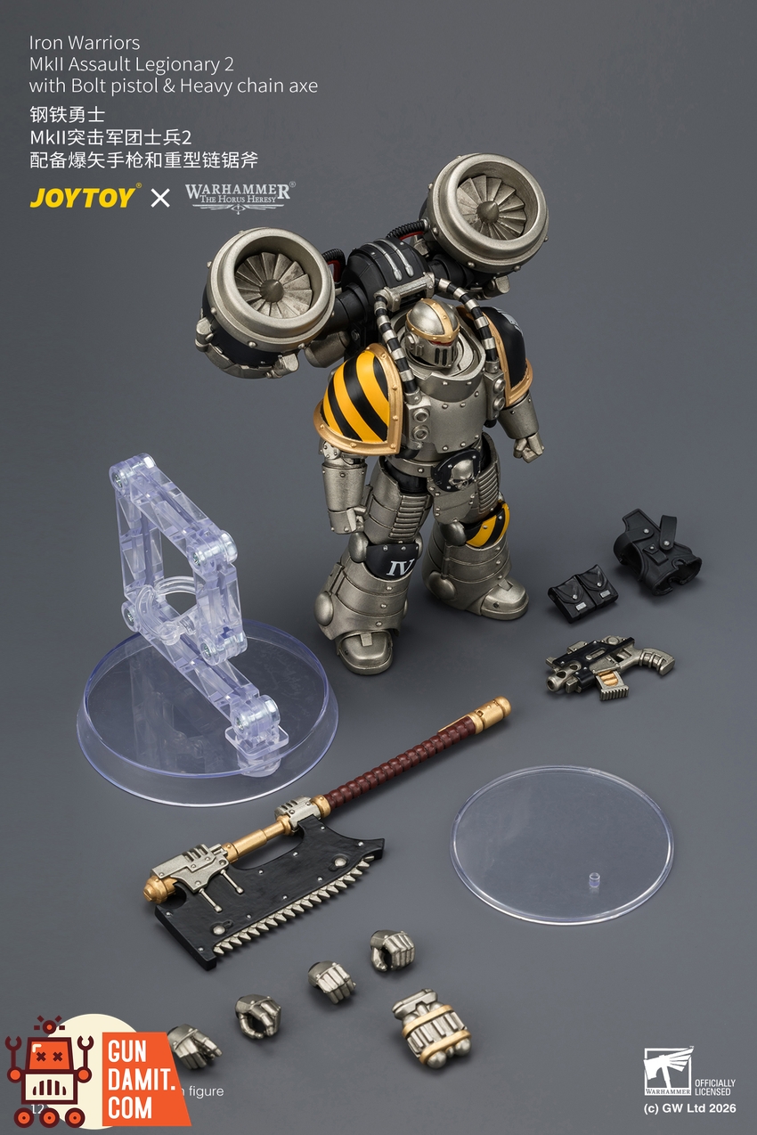 JoyToy JT04506 1/18 Warhammer The Horus Heresy Iron Warriors MkII Assault Legionary2 with Bolt pistol & Heavy chain axe - View 10 JoyToy JT04506 1/18 Warhammer The Horus Heresy Iron Warriors MkII Assault Legionary2 with Bolt pistol & Heavy chain axe - View 10