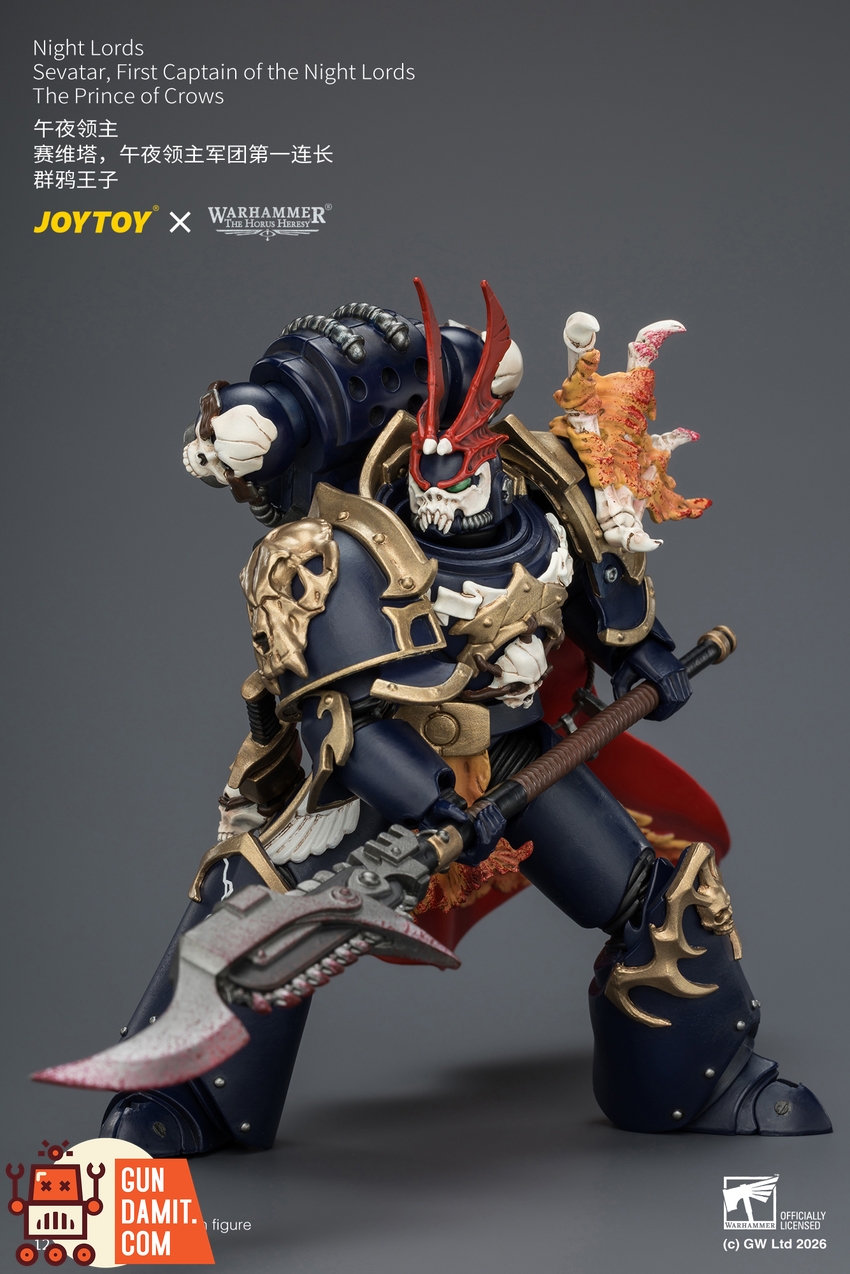 JoyToy JT04582 1/18 Warhammer The Horus Heresy Night Lords Sevatar, First Captain of the Night Lords The Prince of Crows - View 7 JoyToy JT04582 1/18 Warhammer The Horus Heresy Night Lords Sevatar, First Captain of the Night Lords The Prince of Crows - View 7
