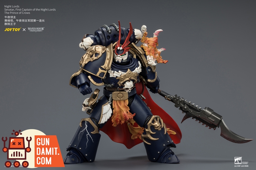JoyToy JT04582 1/18 Warhammer The Horus Heresy Night Lords Sevatar, First Captain of the Night Lords The Prince of Crows - View 5 JoyToy JT04582 1/18 Warhammer The Horus Heresy Night Lords Sevatar, First Captain of the Night Lords The Prince of Crows - View 5