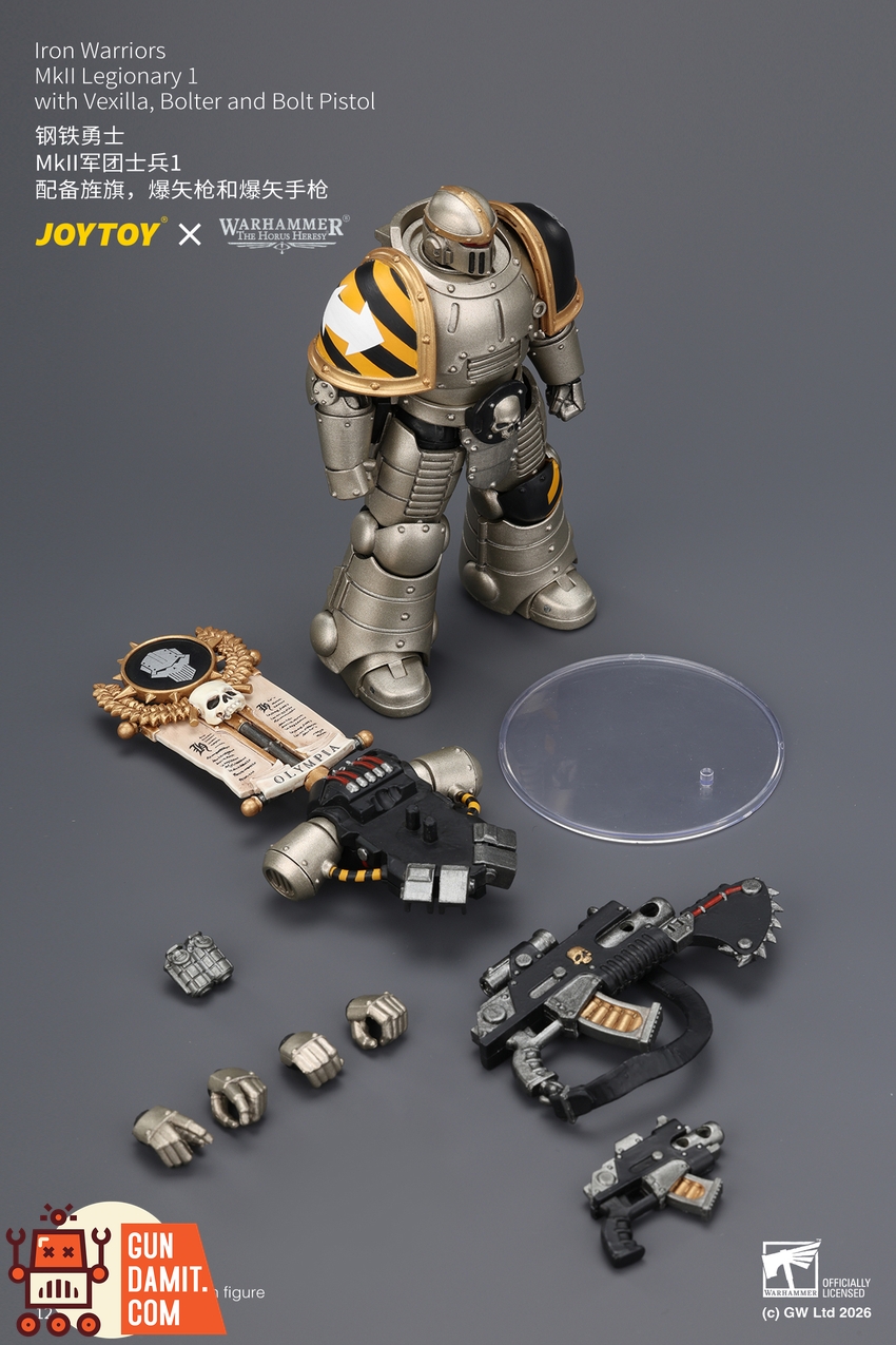 JoyToy JT04452 1/18 Warhammer The Horus Heresy Iron Warriors MkII Legionary1 with Vexilla, Bolter and Bolt Pistol - View 9 JoyToy JT04452 1/18 Warhammer The Horus Heresy Iron Warriors MkII Legionary1 with Vexilla, Bolter and Bolt Pistol - View 9