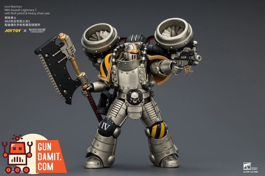 JoyToy JT04506 1/18 Warhammer The Horus Heresy Iron Warriors MkII Assault Legionary2 with Bolt pistol & Heavy chain axe - View 7 JoyToy JT04506 1/18 Warhammer The Horus Heresy Iron Warriors MkII Assault Legionary2 with Bolt pistol & Heavy chain axe - View 7