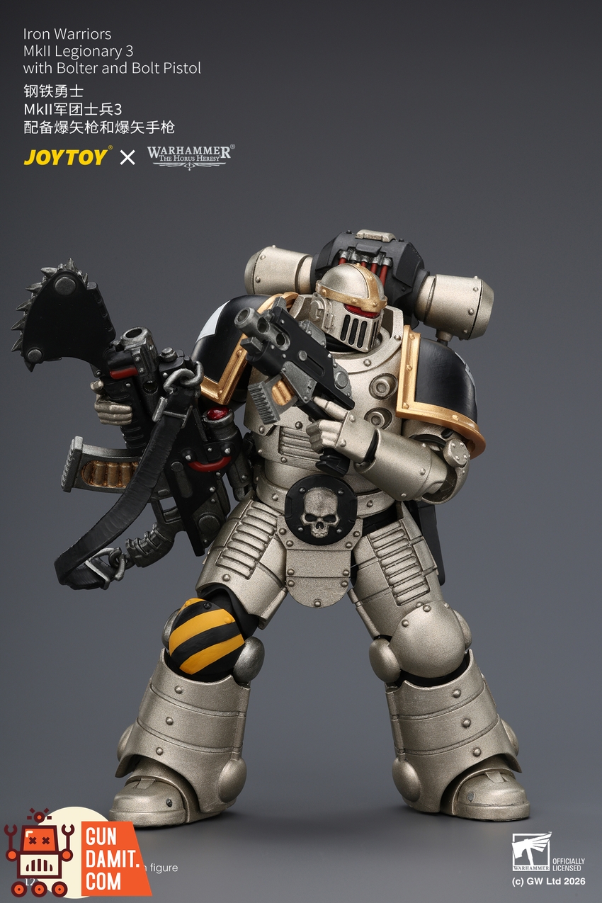 JoyToy JT04476 1/18 Warhammer The Horus Heresy Iron Warriors MkII Legionary3 with Bolter and Bolt Pistol - View 8 JoyToy JT04476 1/18 Warhammer The Horus Heresy Iron Warriors MkII Legionary3 with Bolter and Bolt Pistol - View 8