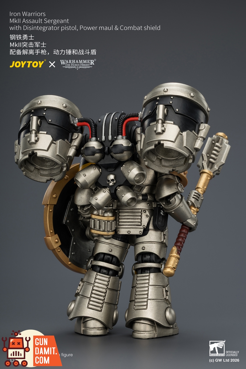 JoyToy JT04483 1/18 Warhammer The Horus Heresy Iron Warriors MkII Assault Sergeant with Disintegrator pistol, Power maul & Combat shield - View 4 JoyToy JT04483 1/18 Warhammer The Horus Heresy Iron Warriors MkII Assault Sergeant with Disintegrator pistol, Power maul & Combat shield - View 4